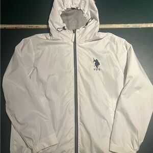 U.S. Polo Assn. White Windbreaker Jacket